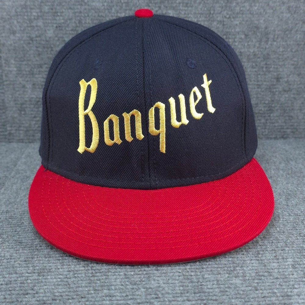 Coors Banquet Hat Cap Mens Snapback Navy Wool Blue Gold Beer Alcohol‎ Promo